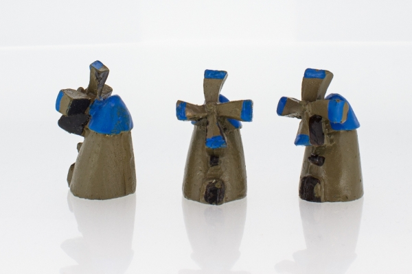 SOUVENIRS - POLYRESIN FIGURINES - WINDMILL 01 - 17x30x18mm GREEN MILITARY AND BLUE - 30pcs.