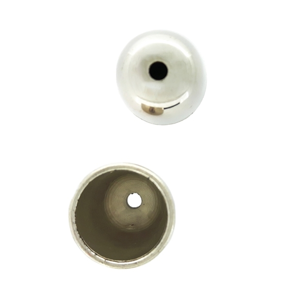 METAL PLATED PLASTIC / CCB BEADS - CAP HALF-OVAL - 14x13mm NICKEL - PACKAGE 250g Hole-2.5mm (430pcs.)