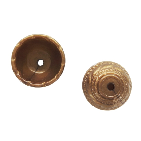 METAL PLATED PLASTIC / CCB BEADS - CAP RELIEF 01 - 16x7mm ANTIQUE BRONZE - PACKAGE 500g Hole-2.0mm (1010pcs.)