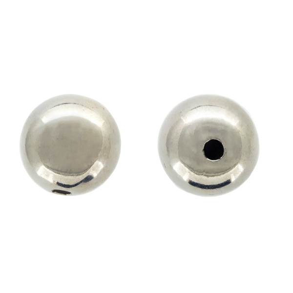 METAL PLATED PLASTIC / CCB BEADS - BALL - 16mm NICKEL - 50g Hole-3.0mm (21pcs.)