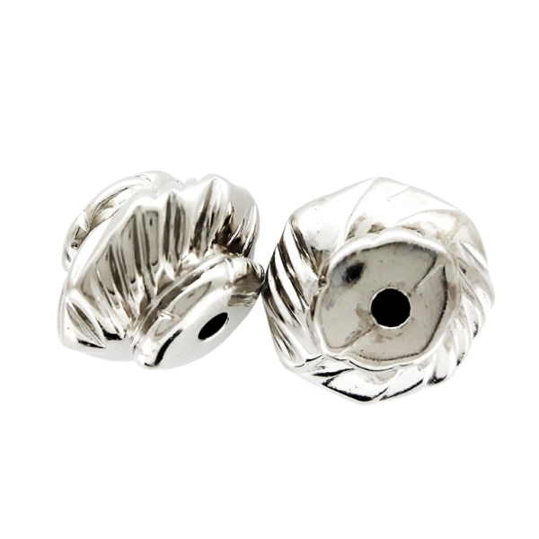 METAL PLATED PLASTIC / CCB BEADS - LANTERN RELIEF 01 - 14x18mm SILVER - PACKAGE 500g Hole-3.0mm (232pcs.)