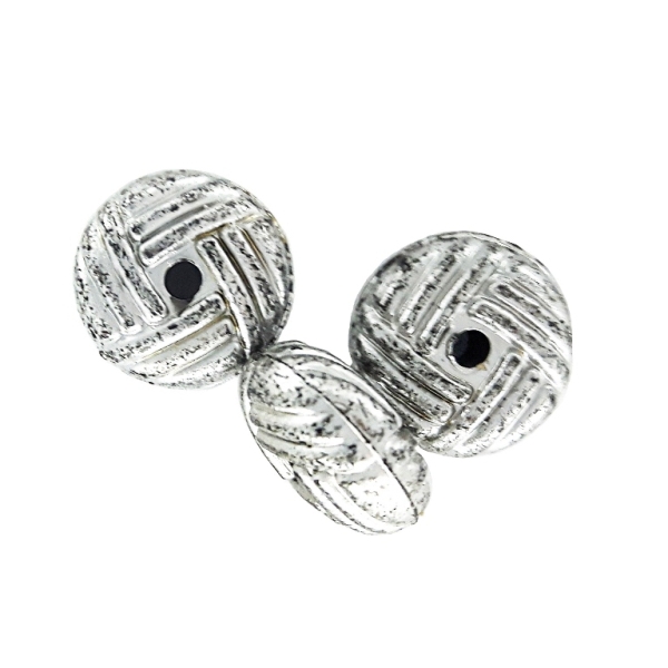 METAL PLATED PLASTIC / CCB BEADS - WASHER RELIEF 01 - 5x10mm SILVER - 50g Hole-1.8mm (163pcs.)