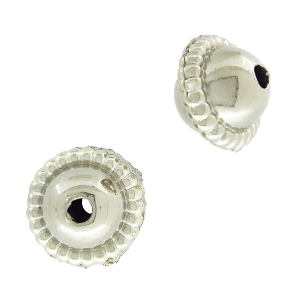 METAL PLATED PLASTIC / CCB BEADS - BALL SATURN - 12x15mm NICKEL - PACKAGE 500g Hole-3.0mm (490pcs.)