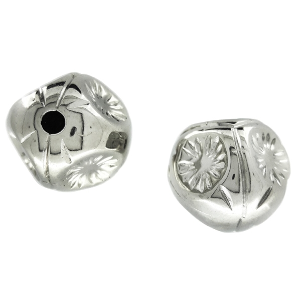 METAL PLATED PLASTIC / CCB BEADS - BALL FLOWERS CONCAVE - 20mm NICKEL - PACKAGE 500g Hole-3.0mm (124pcs.)