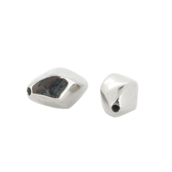 METAL PLATED PLASTIC / CCB BEADS - ELIPSE IRREGULAR - 19x12mm NICKEL - 50g Hole-2.5mm (42pcs.)