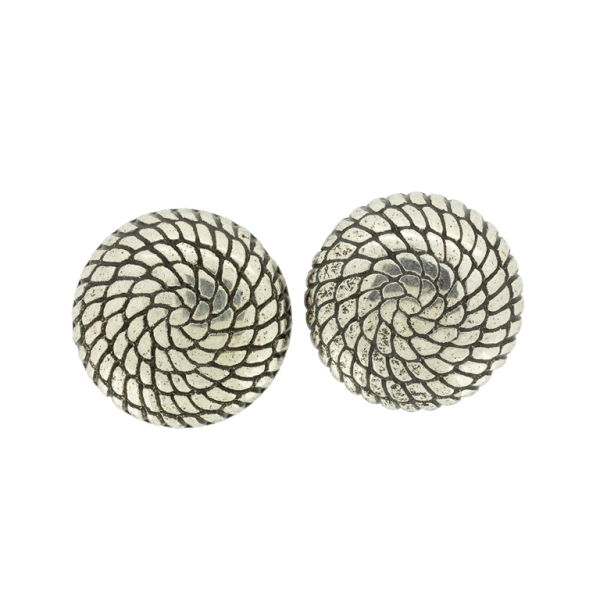 METAL PLATED PLASTIC / CCB BEADS - DISK RELIEF 02 - 26x10mm NICKEL (DARK) - 50g Hole-3.0mm (11pcs.)