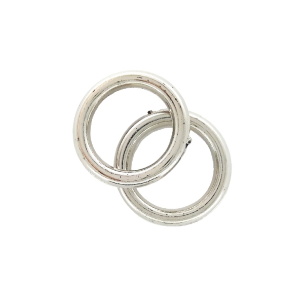 METAL PLATED PLASTIC / CCB BEADS - RING - 12x2mm NICKEL - PACKAGE 250g Hole-8.5mm (2685pcs.)