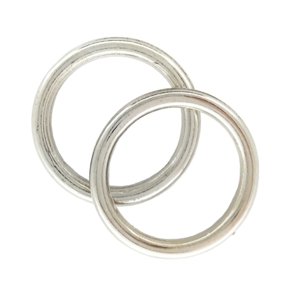 METAL PLATED PLASTIC / CCB BEADS - RING - 18x2mm NICKEL - 50g Hole-14.0mm (253pcs.)