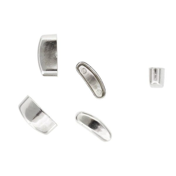 METAL PLATED PLASTIC / CCB BEADS - CAP FLAT WITHOUT HOLE - 14x6.5x5mm NICKEL - 50g WITHOUT Hole - 329pcs.)