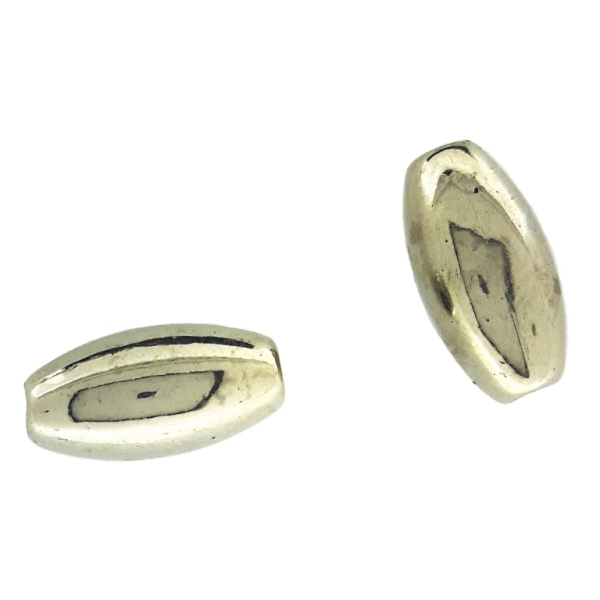 METAL PLATED PLASTIC / CCB BEADS - ELLIPSE - 11x6mm NICKEL - PACKAGE 500g Hole-2.0mm (2550pcs.)