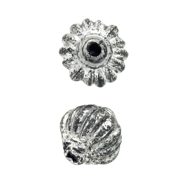 METAL PLATED PLASTIC / CCB BEADS - LANTERN RELIEF 02 - 16x15mm NICKEL (DARK) - 50g Hole-2.5mm (35pcs.)