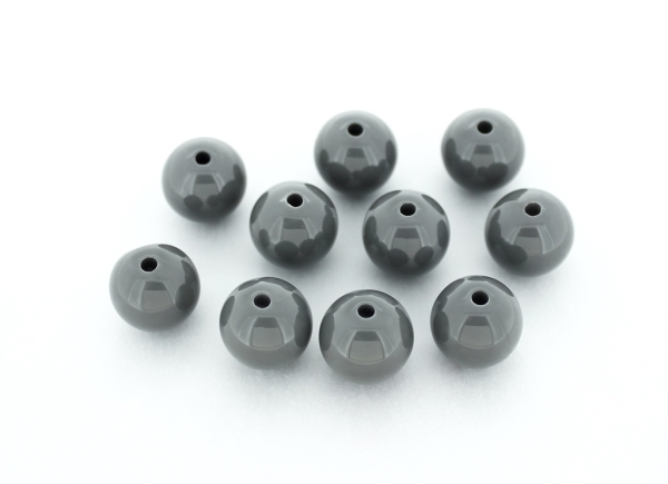 OPAQUE PLASTIC BEADS - BALL - 14mm GRAY (DARK) ВА23 - 50g Hole-2.5mm (35pcs.)