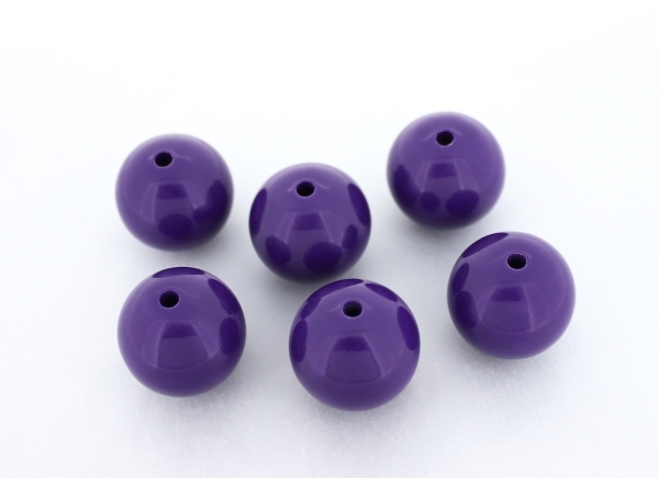 OPAQUE PLASTIC BEADS - BALL - 20mm PURPLE (DARK) ВА31 - 50g Hole-2.8mm (11pcs.)