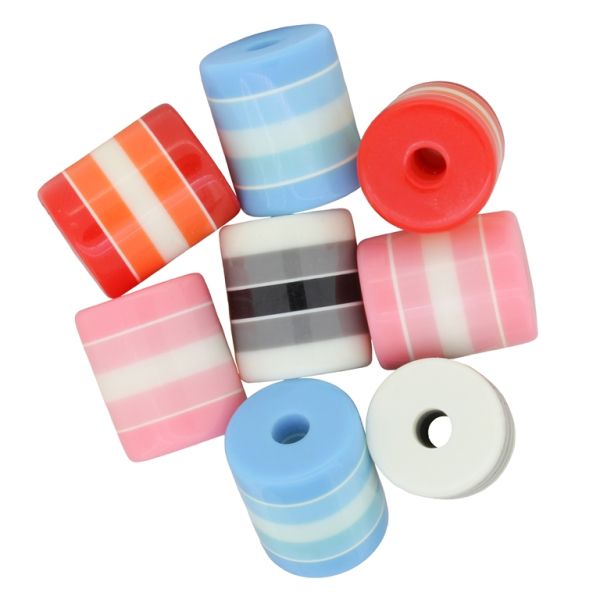 ПЛАСТМАСОВИ МЪНИСТА - РЕЗИН - ЦИЛИНДЪР РАЙЕ - 18х15мм МИКС - ПАКЕТ 100 бр. Отвор-4.3мм