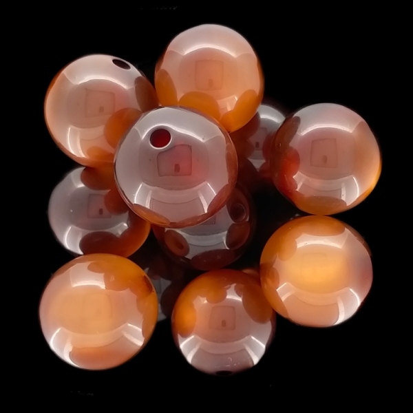 RESIN PLASTIC BEADS - CAT'S EYE - BALL - 18mm BROWN - 5pcs. Hole-2.5mm