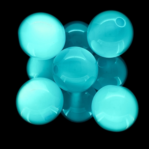 RESIN PLASTIC BEADS - CAT'S EYE - BALL - 20mm BLUE SKY (LIGHT) - PACKAGE 100pcs. Hole-3.0mm