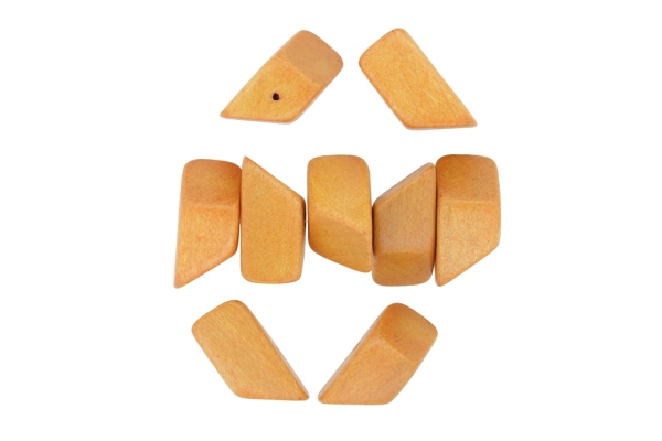 WOODEN BEADS - IRREGULAR FORM 02 - 13х13х23mm ORANGE - 10pcs. Hole:2.0mm