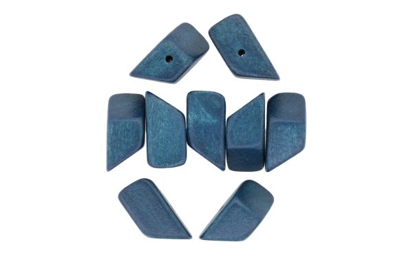 WOODEN BEADS - IRREGULAR FORM 02 - 13х13х23mm TURQUOISE BLUE - 100pcs. Hole:2.0mm
