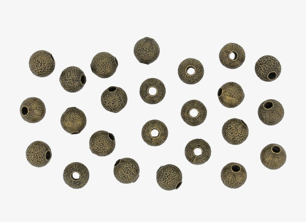 METAL BEADS - BALL - STARDUST ROUND BEADS - BRASS - 4 MM ANTIQUE BRONZE - 500pcs. Hole:1.2mm