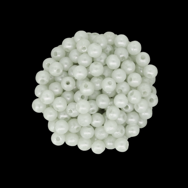 ACRYLIC IMITATION PLASTIC PEARLS - BALL - 6mm WHITE 46 - PACKAGE 500g Hole-1.8mm (4700pcs.)