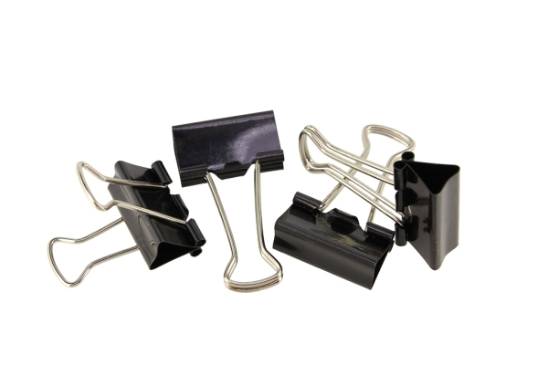 OFFICE ACCESSORIES - METAL CLAMP FOR DECORATION AND PAPER - 25x42mm BLACK - PACKAGE 30pcs.