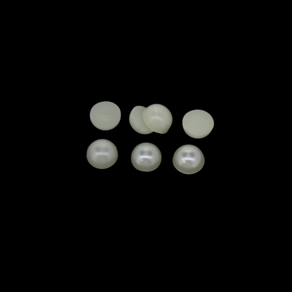 ADHESIVE BEADS - PLASTIC PEARLS - HEMISPHERE - 7x3mm ECRU 12 - PACKAGE 250g (2600pcs.)