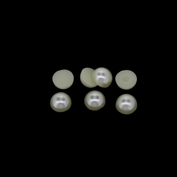 ADHESIVE BEADS - PLASTIC PEARLS - HEMISPHERE - 8x4mm ECRU 13 - PACKAGE 250g (1880pcs.)