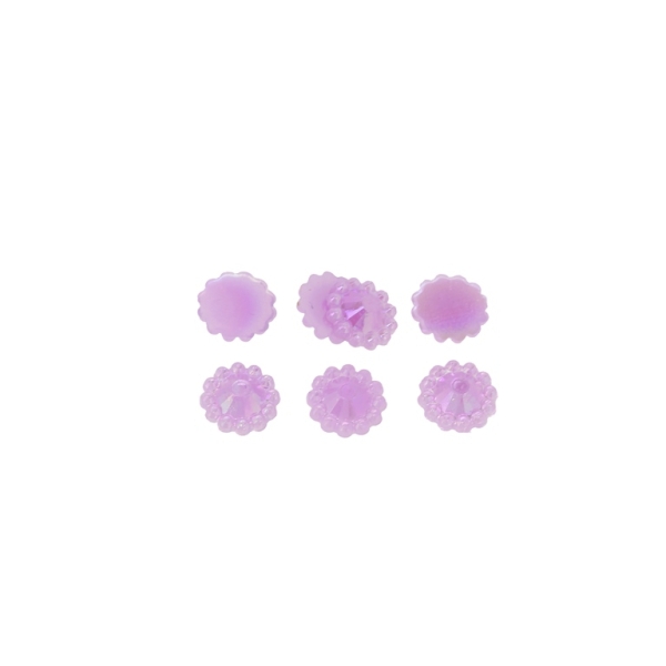 ADHESIVE BEADS - PLASTIC PEARLS - FLOWERS FACETED - 8x2mm PURPLE AB 36 - PACKAGE 250g (4750pcs.)