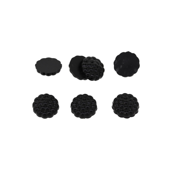 ADHESIVE BEADS - PLASTIC PEARLS - RASPBERRY - 10x3.5mm BLACK 25 - PACKAGE 250g (1400pcs.)