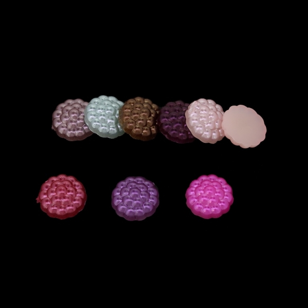 ADHESIVE BEADS - PLASTIC PEARLS - RASPBERRY - 10x3.5mm MIX 46 - PACKAGE 250g (1400pcs.)