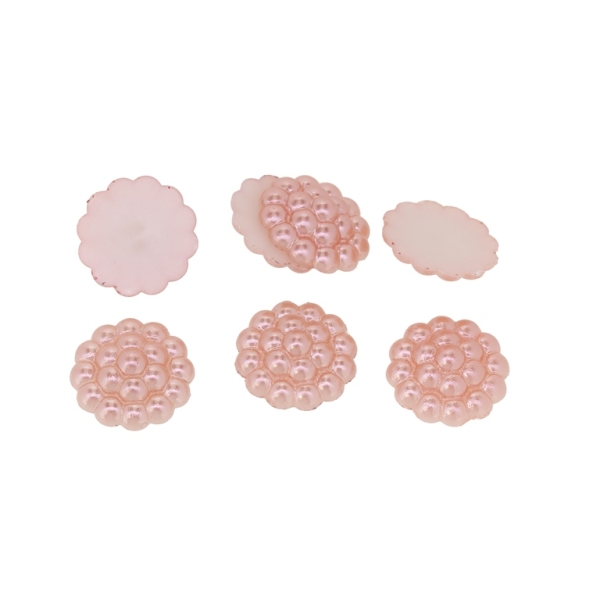 ADHESIVE BEADS - PLASTIC PEARLS - RASPBERRY - 13x4mm ROSE DUST 53 - PACKAGE 250g (780pcs.)