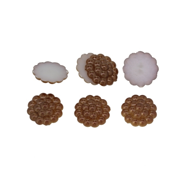 ADHESIVE BEADS - PLASTIC PEARLS - RASPBERRY - 13x4mm BROWN 54 - PACKAGE 250g (780pcs.)