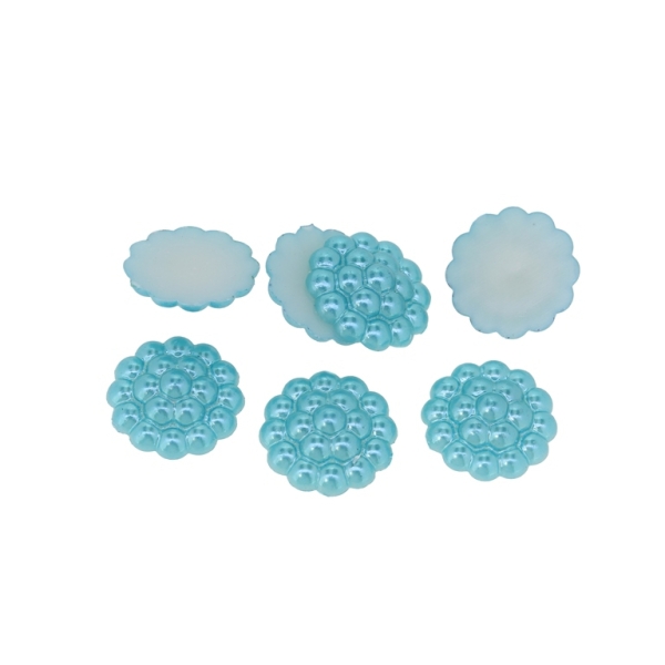 ADHESIVE BEADS - PLASTIC PEARLS - RASPBERRY - 13x4mm TURQUOISE BLUE 59 - PACKAGE 250g (780pcs.)