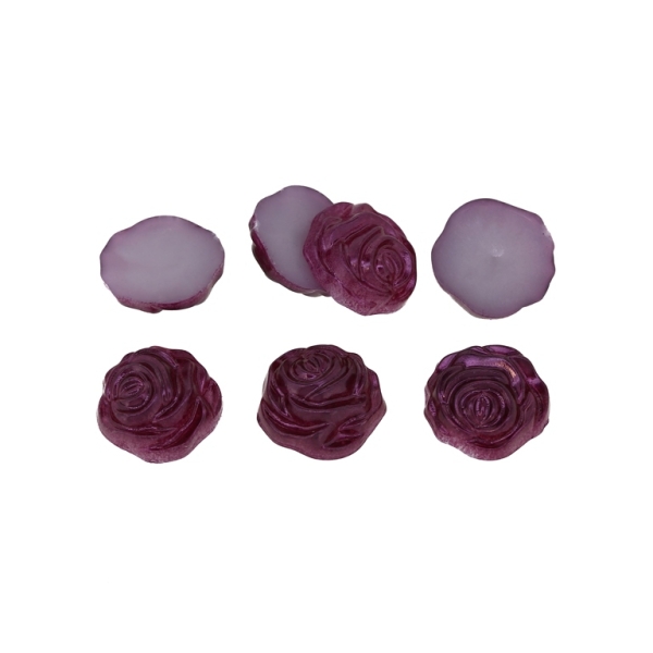 ADHESIVE BEADS - PLASTIC PEARLS - ROSE 01 - 12x5mm PURPLE 49 - PACKAGE 250g (650pcs.)