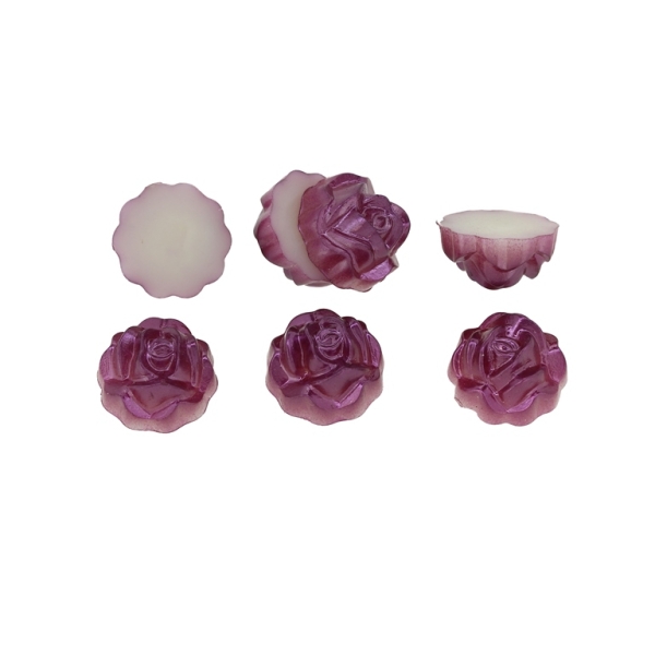 ADHESIVE BEADS - PLASTIC PEARLS - ROSE 02 - 12x6mm PURPLE 49 - 20g (50 pcs.)