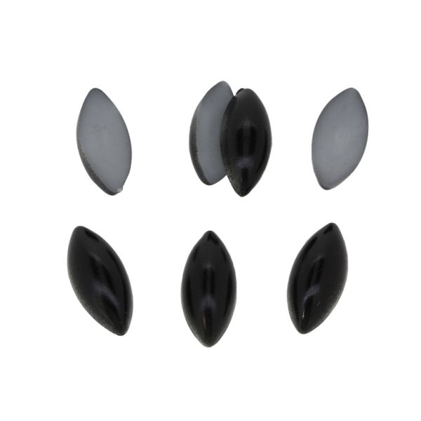 ADHESIVE BEADS - PLASTIC PEARLS - CAT'S EYE - 17.5x8.5x4.5mm BLACK 24 - PACKAGE 250g (720pcs.)