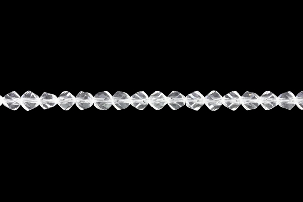 GLASS BEADS - CRYSTALS TRANSPARENT - HELIX TYPE - 8mm WHITE 001 - STRING (70pcs.) Hole-1.8mm