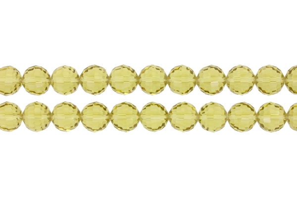 GLASS BEADS - CRYSTALS TRANSPARENT - BALL FACETED 04 - 12mm AMBER 000 - PACKAGE (2x50pcs.) Hole-1.5mm