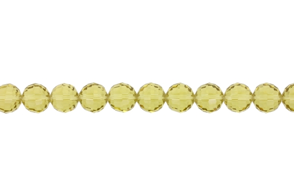 GLASS BEADS - CRYSTALS TRANSPARENT - BALL FACETED 04 - 12mm AMBER 000 - STRING (50pcs.) Hole-1.5mm