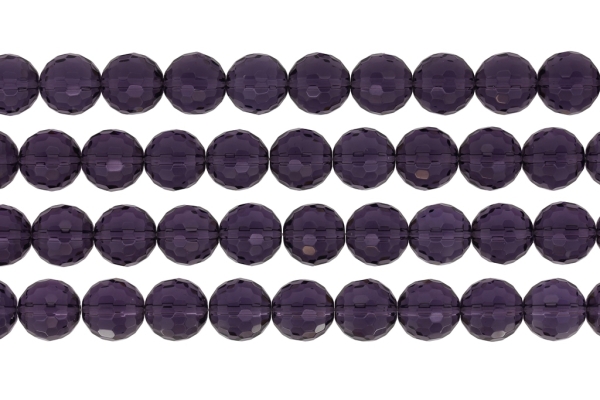 GLASS BEADS - CRYSTALS TRANSPARENT - BALL FACETED 04 - 12mm PURPLE (DARK) 010 - PACKAGE (4x28pcs.) Hole-1.5mm