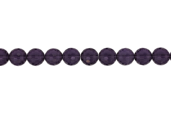 GLASS BEADS - CRYSTALS TRANSPARENT - BALL FACETED 04 - 12mm PURPLE (DARK) 010 - STRING (28pcs.) Hole-1.5mm