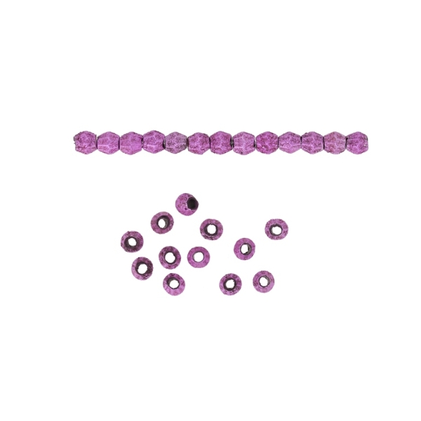 PLASTIC BEADS WITH COATING - STARDUST - BICONES 01 - 4х4mm CYCLAMEN PURPLE - 500g Hole-2.0mm (12800 pcs.)