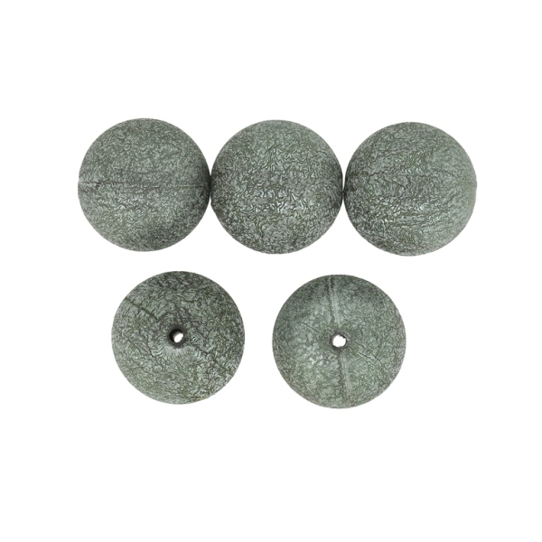 PLASTIC BEADS WITH COATING - STARDUST - BALL - 20mm GREEN MILITARY (DARK) - 500g Hole-2.2mm (100 pcs.)