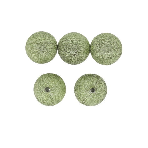 PLASTIC BEADS WITH COATING - STARDUST - BALL - 18mm GREEN MILITARY 02 - 500g Hole-2.2mm (138 pcs.)