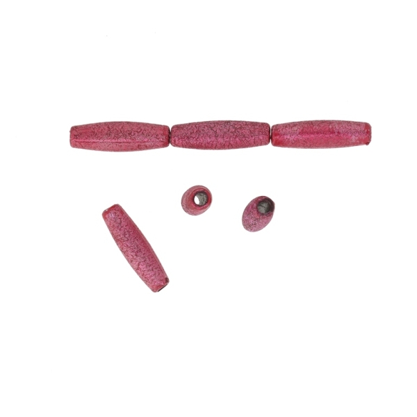 PLASTIC BEADS WITH COATING - STARDUST - ELLIPSE - 19х6mm CYCLAMEN - 500g Hole-2.4mm (1400 pcs.)