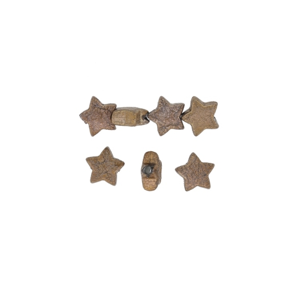 PLASTIC BEADS WITH COATING - STARDUST - STAR 01 - 10х5mm BROWN (LIGHT) - 50g Hole-2.0mm (175 pcs.)