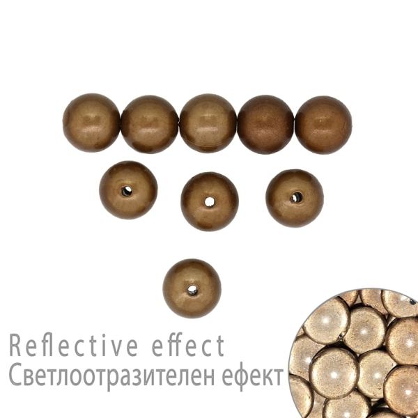 PLASTIC BEADS COVERED BY TRANSPARENT VARNISH - MIRACLE BEADS - BALL - 12mm BROWN - 500g Hole-2.0mm (505 pcs.)