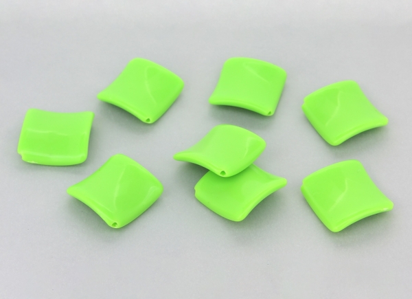 OPAQUE PLASTIC BEADS - SQUARE WAVE - 22x6mm GREEN (LIGHT) ВА10 - 50g Hole-2.0mm (26pcs.)