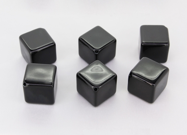 OPAQUE PLASTIC BEADS - CUBE DIAGONAL - 20x20mm BLACK С42 - 50g Hole-2.5mm (5pcs.)