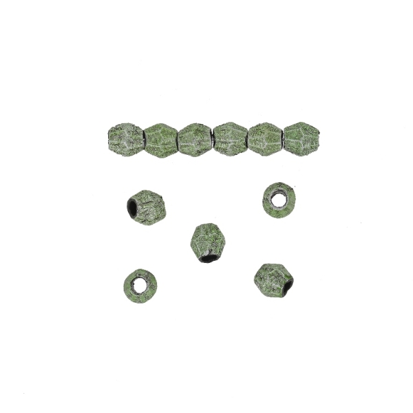 PLASTIC BEADS WITH COATING - STARDUST - BICONES 01 - 4х4mm GREEN MILITARY - 500g Hole-2.0mm (12800 pcs.)